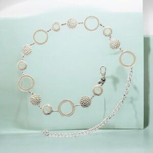 Silver Circle Chain Belt Women's One Size Adjustable